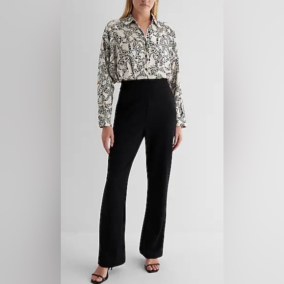 Express Printed Long Sleeve Portofino Shirt Jumpsuit - Size M $108 - Picture 1 of 10